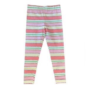Tommy Bahama Pink Stripe Glitter-Trim Kids Leggings